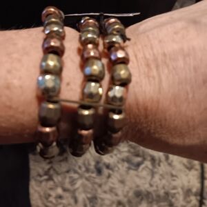 Elegant Gold and Silver Beaded Bracelet